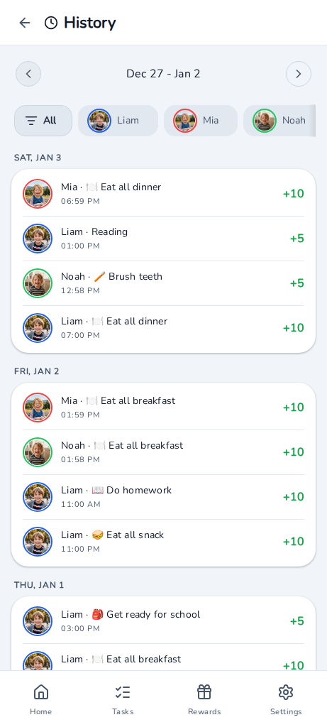 Kipup profile screen