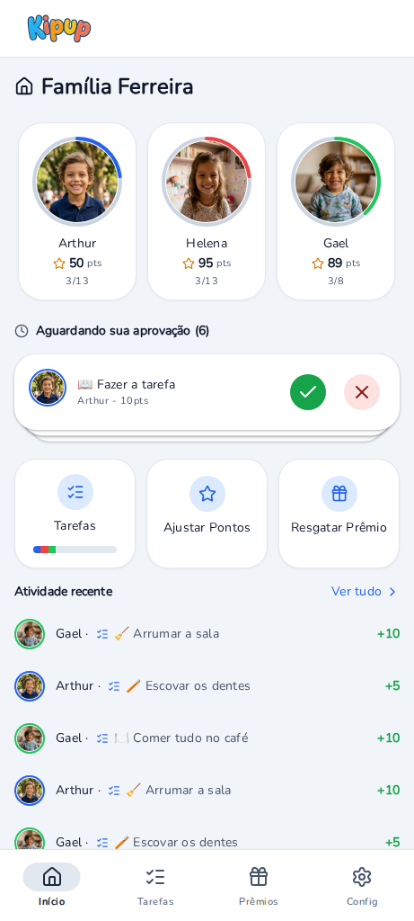 Kipup family dashboard