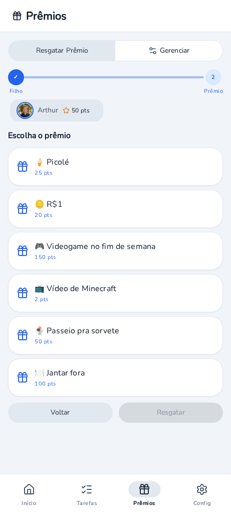 Kipup rewards screen